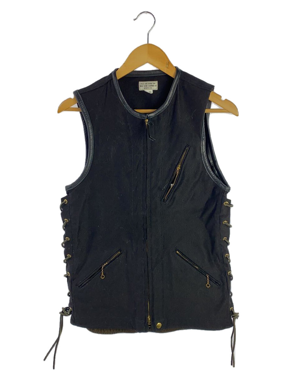 【中古】WEST RIDE◆ベスト/38/コットン/BLK/レースアップ【メンズウェア】