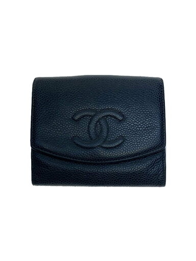 【中古】CHANEL◆2つ折り財布/レザー/BLK/レディース【服飾雑貨他】 【中古】CHANEL◆2つ折り財布/レザー/BLK/レディース【服飾雑貨他】