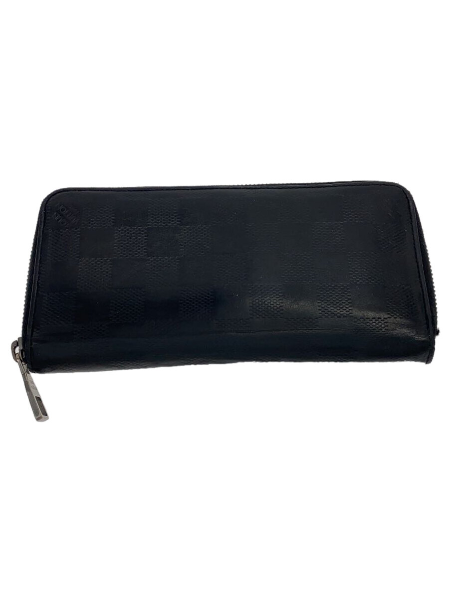 【中古】LOUIS VUITTON◆ジッピー・ウォレット・ヴェルティカル_ダミエ・アンフィニ_BLK/レザー/BLK/メンズ【服飾雑貨他】