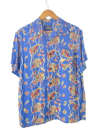 【中古】STUDIO D’ARTISAN◆アロハシャツ/38/レーヨン/BLU/総柄/SP-050【メンズウェア】 【中古】STUDIO D’ARTISAN◆アロハシャツ/38/レーヨン/BLU/総柄/SP-050【メンズウェア】