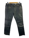【中古】POLO RALPH LAUREN◆ストレートパンツ/34/レザー/ブラック【メンズウェア】(4)