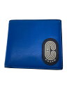 【中古】COACH◆2つ折り財布/レザー/BLU/レディース【服飾雑貨他】