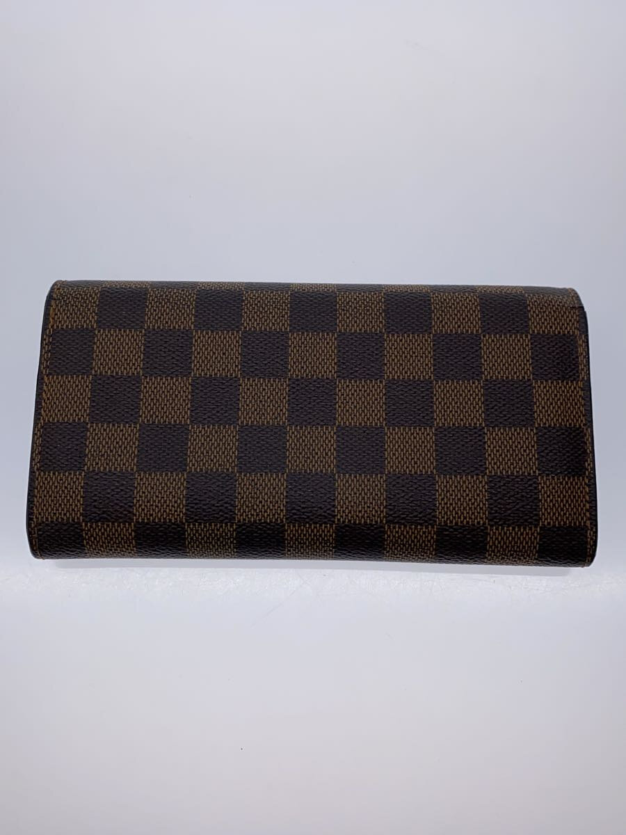 【中古】LOUIS VUITTON◆ポシェット・ポルト・モネ・カルト・クレディ_ダミエ・エベヌ_BRW/PVC/BRW/レディース【服飾雑貨他】