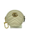 【中古】GUCCI◆GGマーモント/ハート/コインケース/レザー/CRM/無地/レディース/575160/クリーム/キルティング【服飾雑貨他】