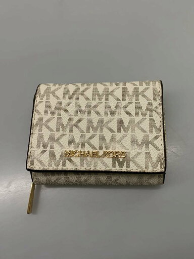 【中古】MICHAEL KORS◆2つ折り財布/--/アイボリー/総柄/レディース/35H9GTVZ5GB【服飾雑貨他】 【中古】MICHAEL KORS◆2つ折り財布/--/アイボリー/総柄/レディース/35H9GTVZ5GB【服飾雑貨他】