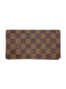【中古】LOUIS VUITTON◆ポルト・バルール・カルト・クレディ_ダミエ・エベヌ_BRW/PVC/BRW/レディース【服飾雑貨他】