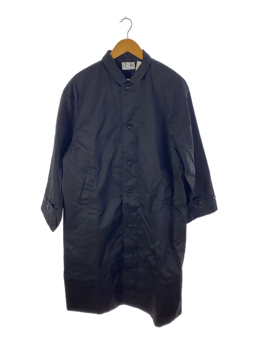 【中古】YARMO◆オーバサイズワークコート/ステンカラーコート/L/ポリエステル/BLK/無地/yar-21awco21【メンズウェア】