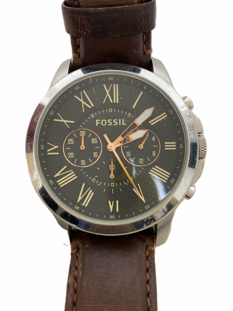 GRANT クロノグラフ ブラウン レザーウォッチ - FS4813 - Fossil