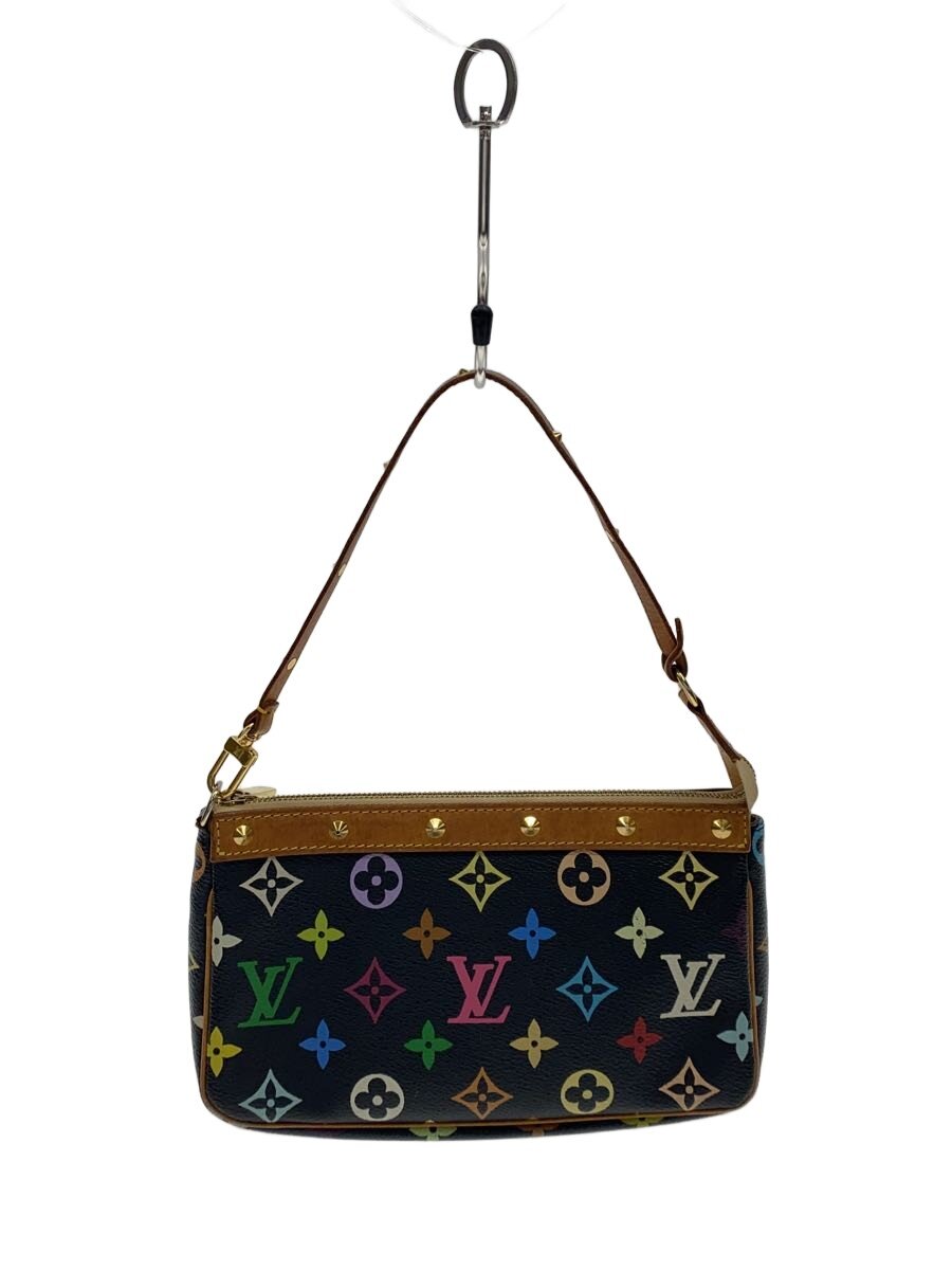 【中古】LOUIS VUITTON◆ポシェット・アクセソワール_モノグラム・マルチカラー_ノワール/PVC/マルチカラー//【バッグ】