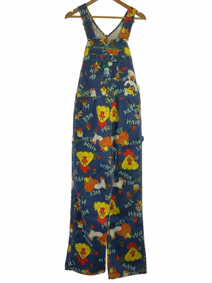 【中古】LIBERTY◆オーバーオール/--/デニム/IDG/総柄【メンズウェア】