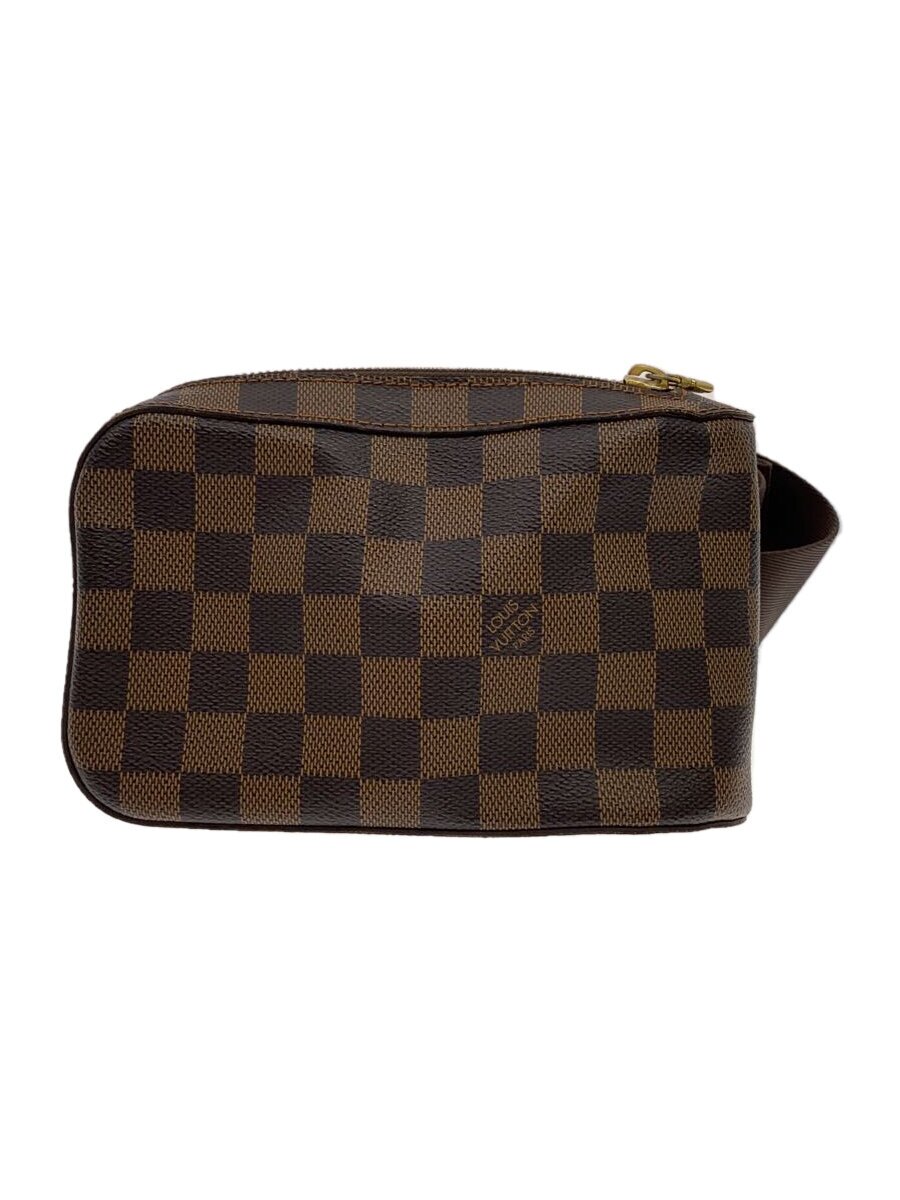 【中古】LOUIS VUITTON◆ジェロニモス_ダミエ・エベヌ/PVC/BRW【バッグ】