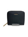 【中古】FURLA◆2つ折り財布/レザー/BLK/レディース【服飾雑貨他】