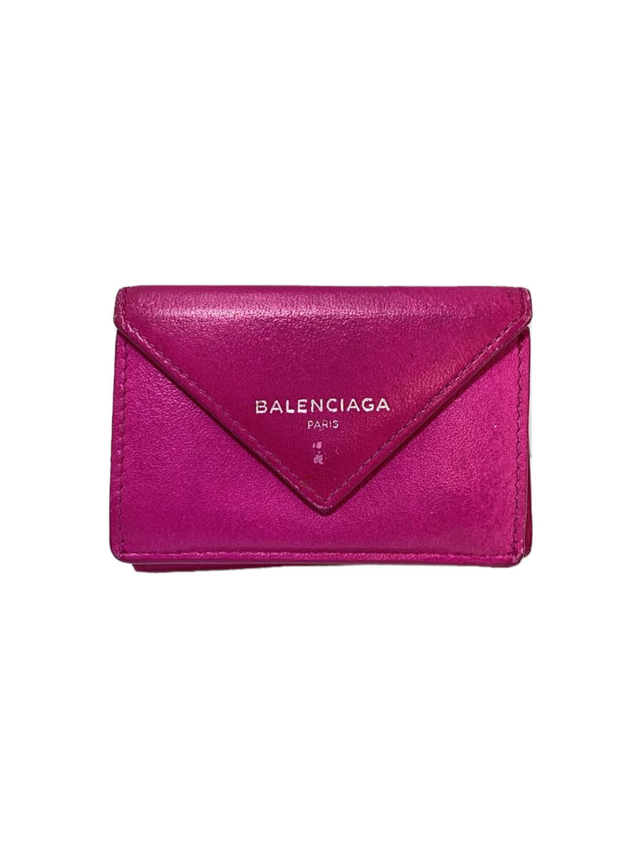 【中古】BALENCIAGA◆3つ折り財布/レザ