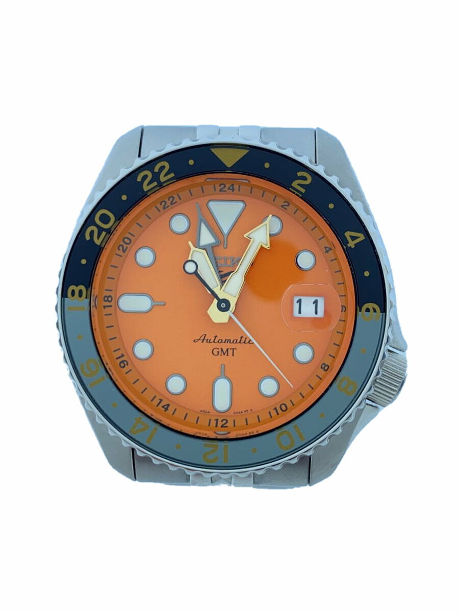 【中古】SEIKO◆自動巻き腕時計/アナログ/ステンレス/ORN/SLV/SS/4R34-00A0/セイコー5スポーツ【服飾雑貨他】
