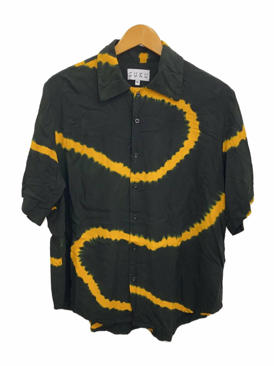 【中古】SUKU/バンブーシャツ/BAMBOO/半袖シャツ/ブラック/XL【メンズウェア】