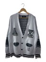 【中古】AVIREX◆カーディガン(厚手)/L/コットン/WHT/22a-knl002-ax/AVX VARSITY CARDIGAN【メンズウェア】