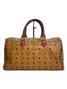 【中古】MCM◆ボストンバッグ/レザー/BRW/総柄【バッグ】