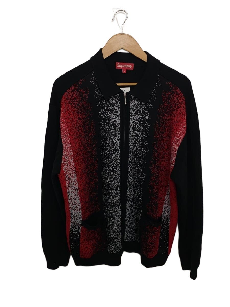 【中古】Supreme◆22SS/Gradient Stripe Zip Up Cardigan/カーディガン/L/ウール/BLK//【メンズウェア】