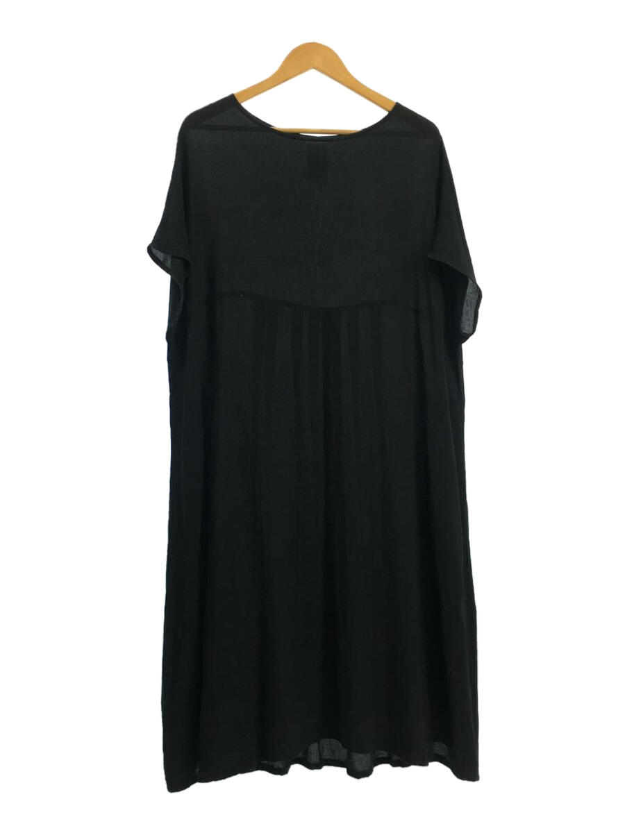【中古】芽風/半袖ワンピース/38/--/BLK/無地/06125410/MEFU/ロングワンピ/ブラック【レディースウェア】