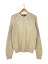 【中古】POLO RALPH LAUREN◆ケーブルコットンニット/ニット・セーター(薄手)/M/コットン/ベージュ【メンズウェア】(4)