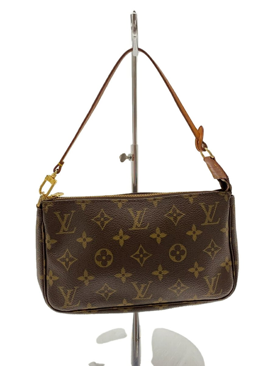 【中古】LOUIS VUITTON◆1)ポシェット・アクセソワール_モノグラム・キャンバス_BRW/PVC/BRW【バッグ】