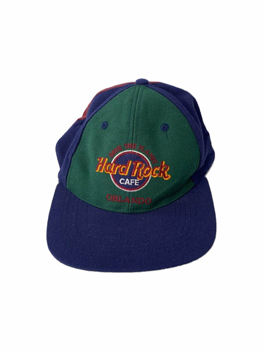 【中古】HARD ROCK CAFE◆90s/キャップ/FREE/ウール/NVY/メンズ【服飾雑貨他】