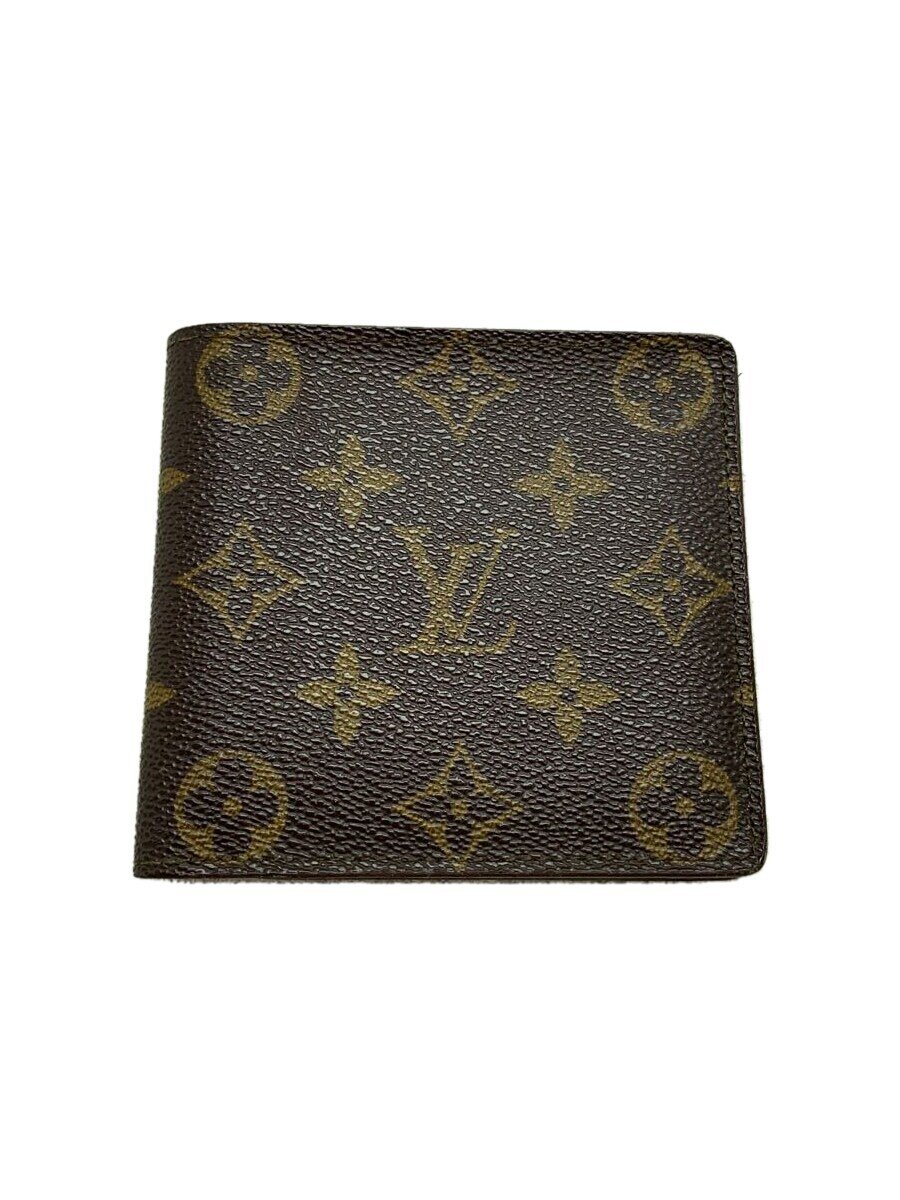 【中古】LOUIS VUITTON◆2つ折り財布/レザー/BRW/モノグラム/メンズ【服飾雑貨他】