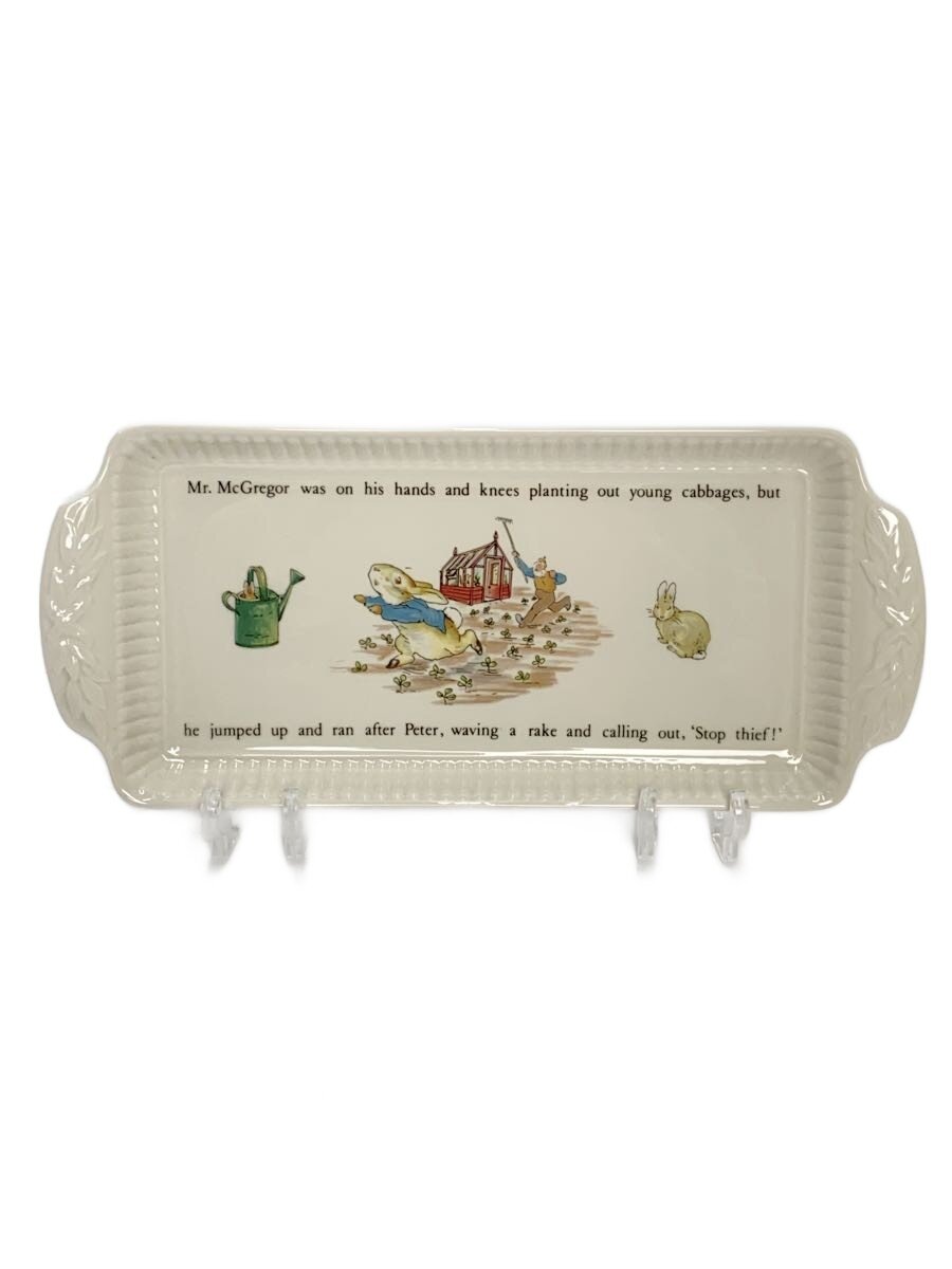 【中古】WEDGWOOD◆角プレート/ホワイト/PETER RABBIT/ピーターラビット/角皿/【キッチン用品】