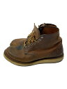 【中古】RED WING◆レースアップブーツ・6インチプレーントゥ/27.5cm/BRW/レザー【シューズ】