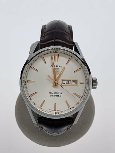 【中古】TAGHeuer◆カレラ_デイデイト_キャリバー5_AT_SS_41mm/腕時計/WAR201D/日差-6/シルバー//【服飾雑貨他】 【中古】TAGHeuer◆カレラ_デイデイト_キャリバー5_AT_SS_41mm/腕時計/WAR201D/日差-6/シルバー//【服飾雑貨他】