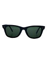 【中古】Ray-Ban◆サングラス/ウェリントン/プラスチック/ブラックフレーム/クリアレンズ/メンズ/RB2140-F【服飾雑貨他】