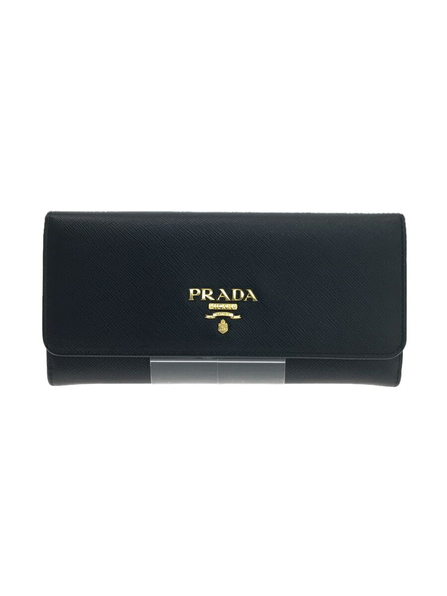 【中古】PRADA◆NERO/サフィアーノ/長サイフ/牛革/BLK/レディース【服飾雑貨他】