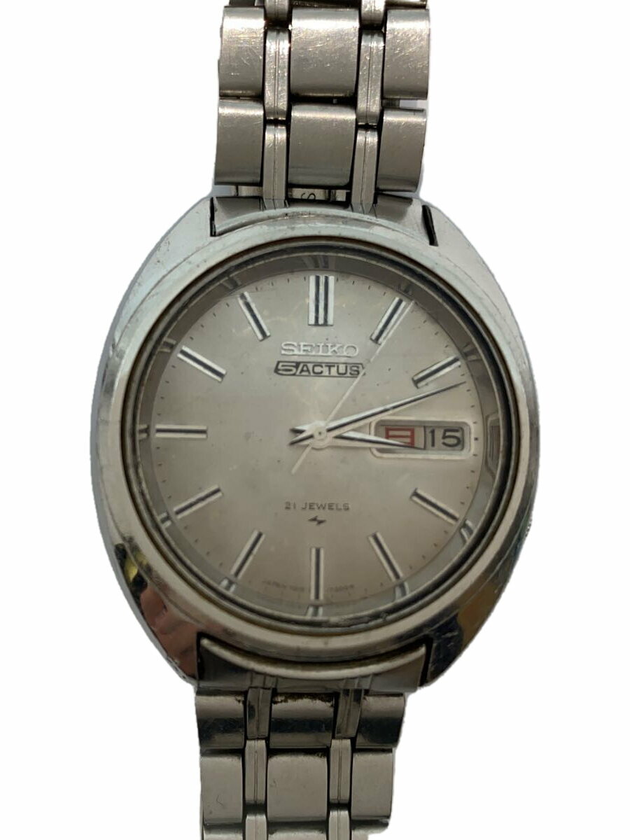 【中古】SEIKO◆自動巻腕時計/アナログ/ステンレス/GRY/SLV/7019-7070【服飾雑貨他】