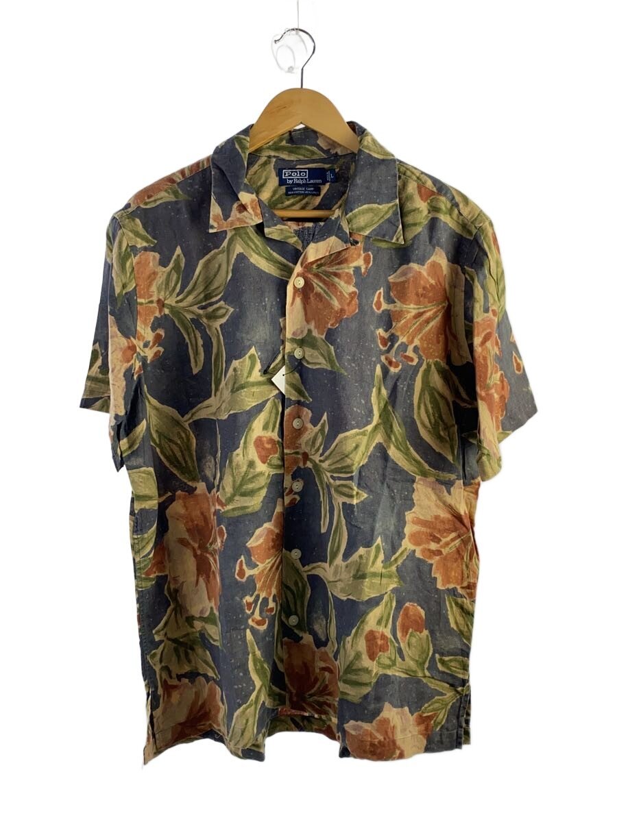 【中古】POLO RALPH LAUREN◆アロハシャツ/L/レーヨン/NVY/総柄/HS-RL-SM3854【メンズウェア】