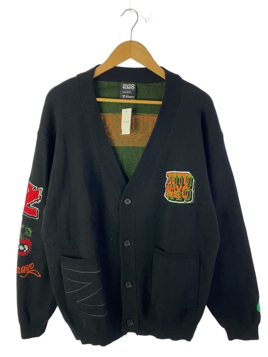 【中古】ZUTOMAYO◆カーディガン(薄手)/XL/コットン/BLK【メンズウェア】