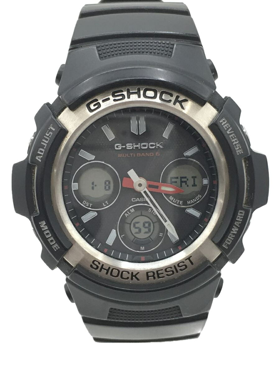 【中古】CASIO◆ソーラー腕時計・G-SHOCK/デジアナ/BLK【服飾雑貨他】