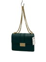 【中古】CHARLES&KEITH◆ショルダーバッグ/レザー/GRN/無地【バッグ】