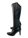 【中古】LANVIN◆ブーツ/23.5cm/BLK/レザー【シューズ】