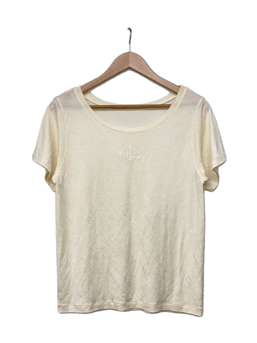 【中古】Christian Dior◆Tシャツ/--/コットン/IVO/無地【レディースウェア】