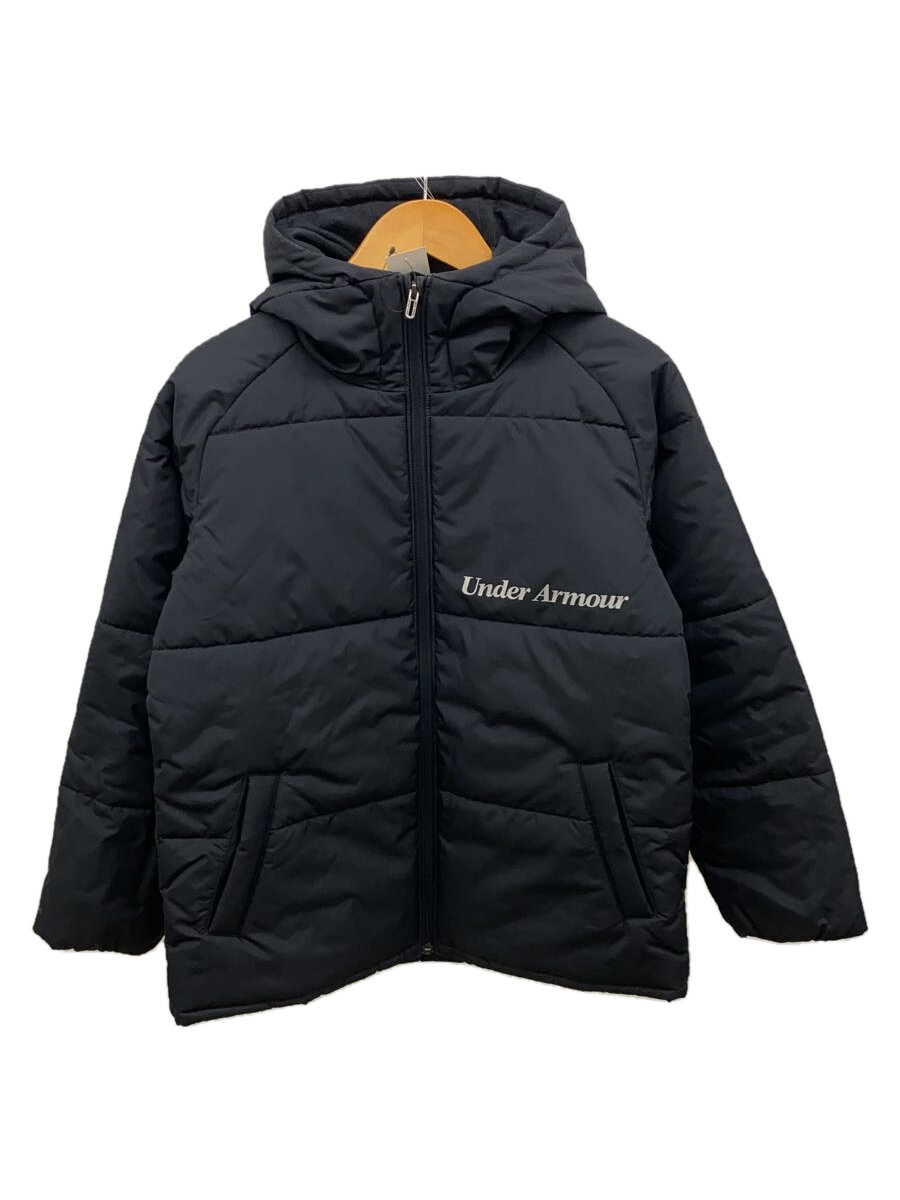 【中古】UNDER ARMOUR◆UA INSULATED FULL ZIP HOODIE/中綿ジャケット/S/ポリエステル/ブラック【メンズウェア】
