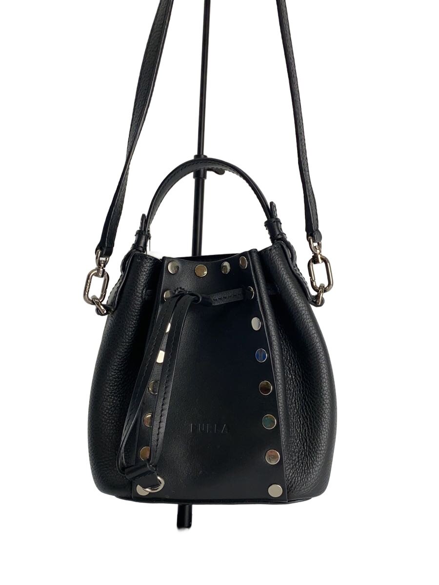 Furla - 【中古】FURLA◆ミアステラ/スタッズ/ショルダーバッグ/レザー/BLK【バッグ】