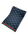 【中古】GUCCI◆マフラー/ウール/BLK/総柄/メンズ【服飾雑貨他】