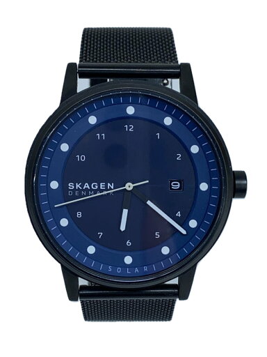 【中古】SKAGEN◆デイトクォーツ腕時計/アナログ/ステンレス/NVY/BLK/742104【服飾雑貨他】 【中古】SKAGEN◆デイトクォーツ腕時計/アナログ/ステンレス/NVY/BLK/742104【服飾雑貨他】
