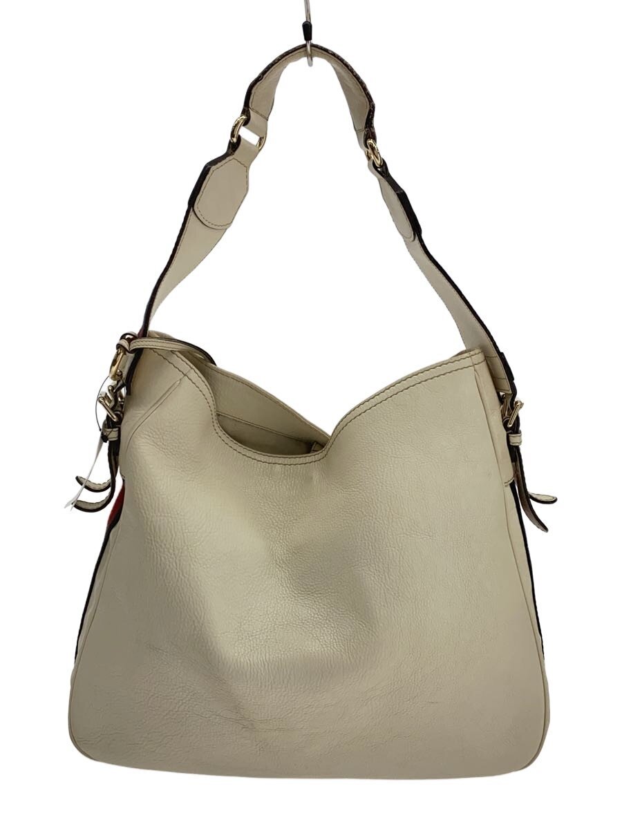 【中古】GUCCI◆バッグ/レザー/WHT/無地/247597【バッグ】