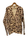【中古】DRIES VAN NOTEN◆カーディガン(厚手/M/ウール/22AW/Vネックカーディガン/2177721/ヒョウ柄/カシミヤ混【メンズウェア】