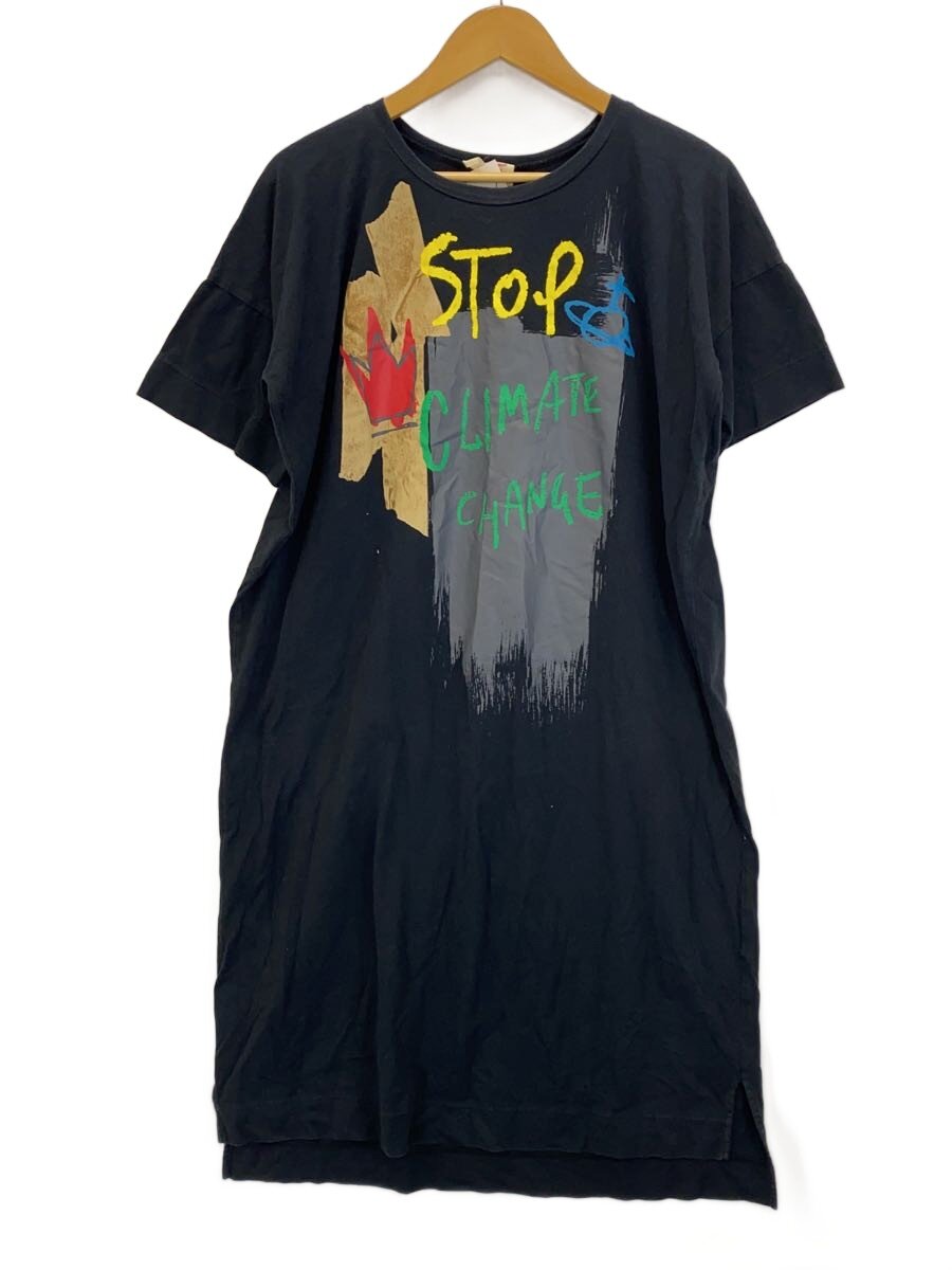 Vivienne Westwood RED LABEL◆半袖ワンピース/2/コットン/ブラック/16-55-582001