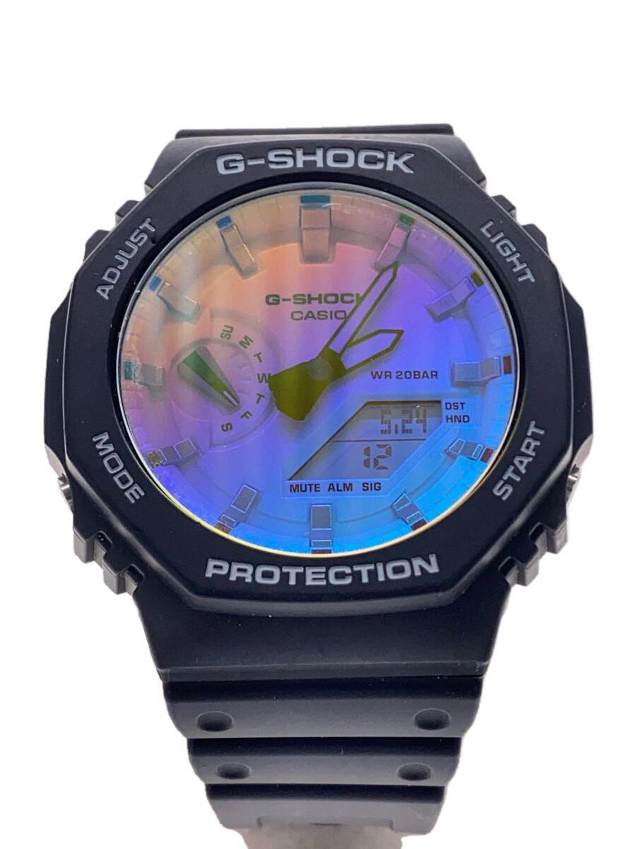 【中古】CASIO◆クォーツ腕時計/デジアナ/ラバー/BLK/GA-2100SR-1AJF【服飾雑貨他】