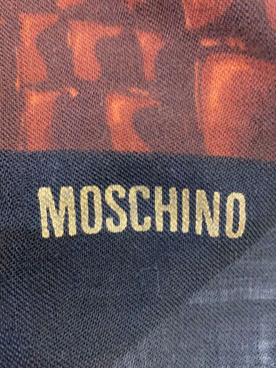 【中古】MOSCHINO◆ストール/ウール/BRW/総柄/レディース【服飾雑貨他】 2