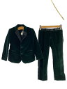 【中古】DOLCE&GABBANA◆ベロア3ピースセットアップ/US5/コットン/GRN/L4GU02/FUVGM-H【キッズ】