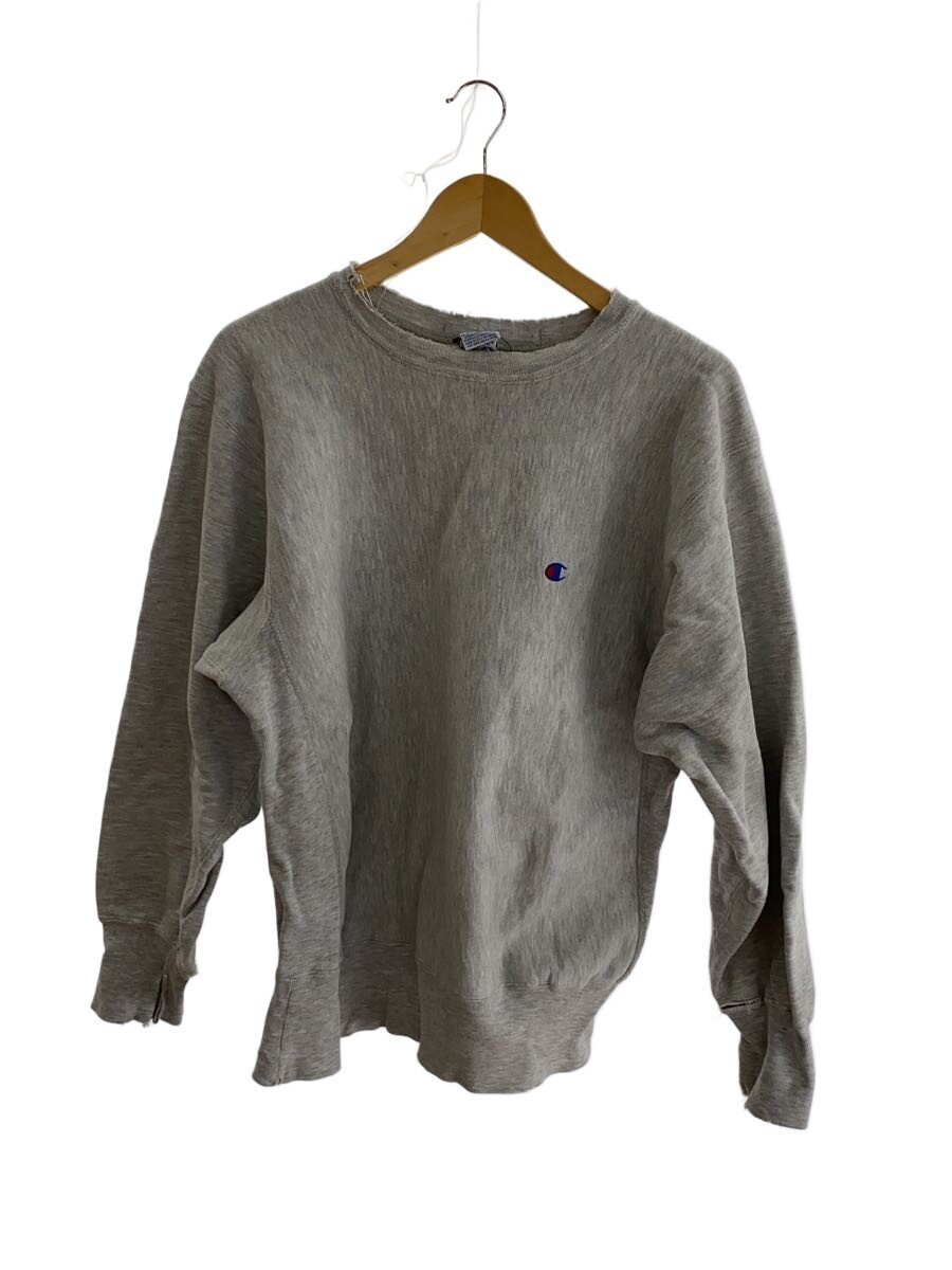 【中古】Champion◆90s/リバースウィーブ/スウェット/L/コットン/GRY【メンズウェア】